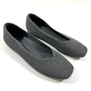 Vivaia Square Toe V Cut Flats Margot 2.0 Dark Grey Size 39 US 8